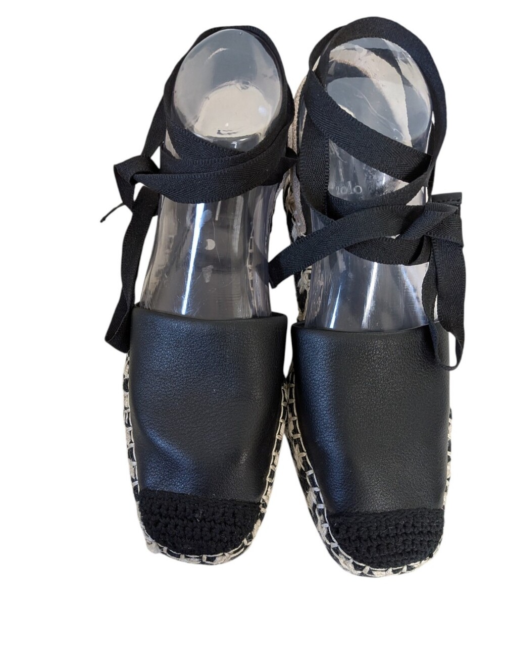 Linea Paolo Black and Beige Lace-Up Espadrille Flats... Size 7.5 - Picture 5 of 7